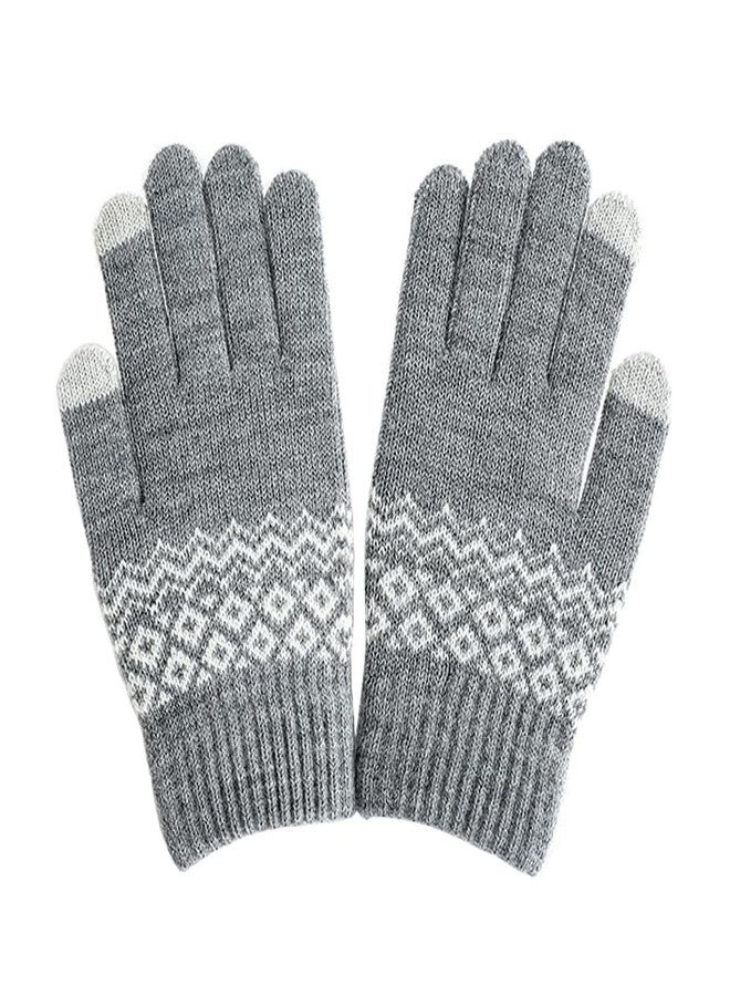 FGSS Women Men Warm-Knit-Gloves - Winter Thermal Touchscreen Fingers Gloves Cold Weather Hiking Fashion-Mittens - Image 1